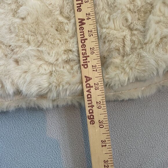 Zara Faux Fur Girls 13 14 Long Car Cream Coat Winter Outerwear Dressy - Picture 2 of 6